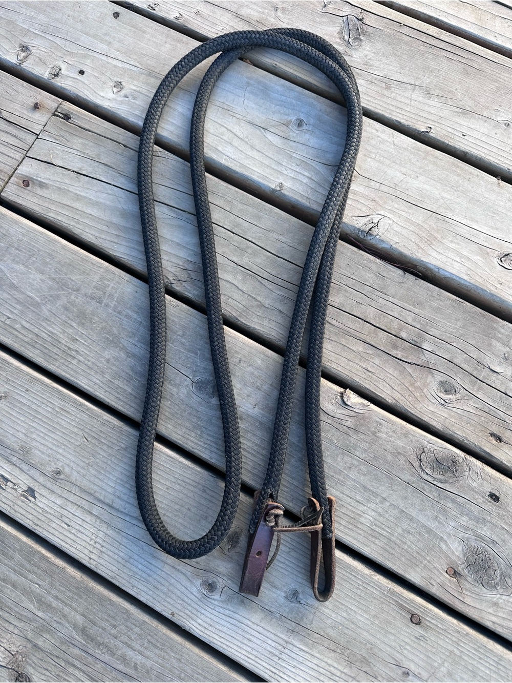 Horse Tack - 9 1/2’ Black Yacht Rope Western Loop Trail Reins